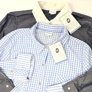 Jaclyn Smith Lot of 2 Womens XXL Button Down Shirt Blue Navy Contrast Collar NEW